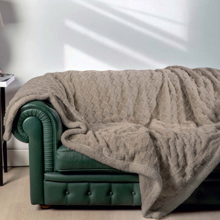 Coperta plaid acca24 ovindoli in morbido pile + retro in sherpa
