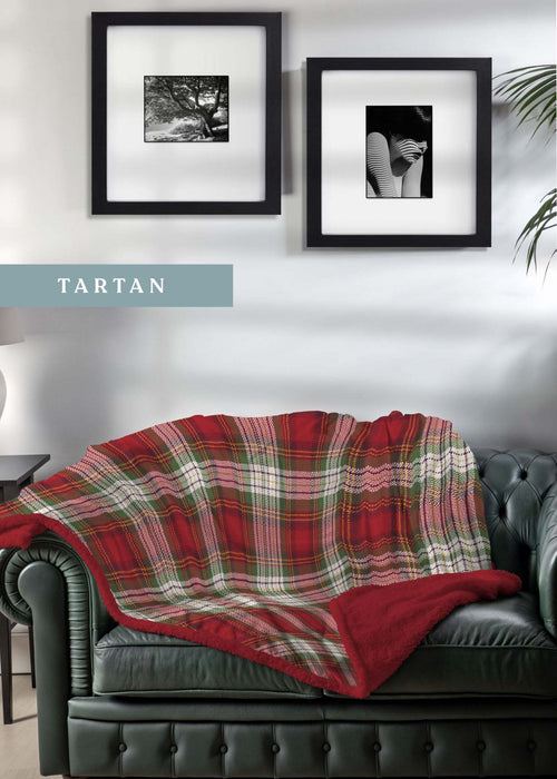 Coperta plaid acca24 tartan in morbido pile + retro in sherpa