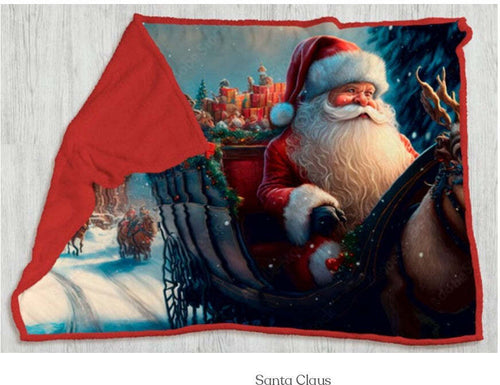 Coperta plaid santa claus in morbido pile + retro in sherpa – Acca24