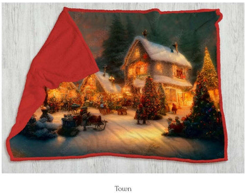 Coperta plaid Town in morbido pile + retro in sherpa – Acca24