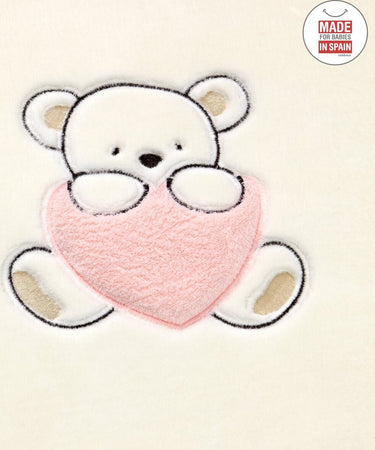 Coperta Ricamata 110X140X1 Cm Polar Rosa Casa e cucina/Tessili per la casa/Biancheria per culle e lettini/Coperte e copertine/Coperte La Casa Del Bebè - Napoli, Commerciovirtuoso.it