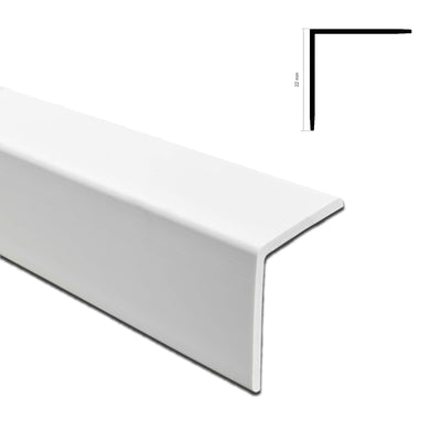 *STOCK FOLLI* asta intera (2 metri) di Profilo angolare in Polimeri Bianco RAL 9016 verniciabile 22X22mm