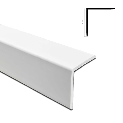 *STOCK FOLLI* asta intera (2 metri) di Profilo angolare in Polimeri Bianco RAL 9016 verniciabile 22X22mm