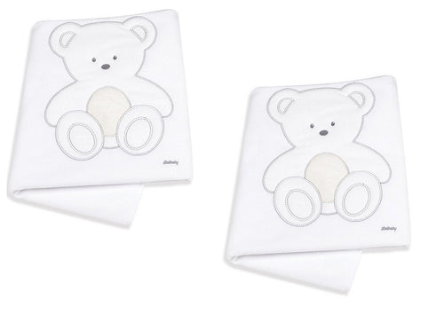 Copertina Pile Lettino Ricamata Italbaby Peluche Grigio