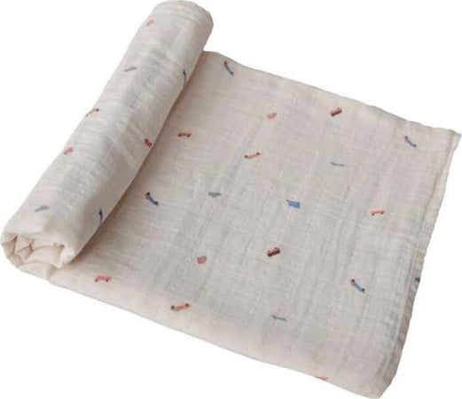 Copertina Mushie in cotone organico 100% Retro Cars Prima infanzia/Allattamento e pappa/Bavaglini/Bavaglini La Casa Del Bebè - Napoli, Commerciovirtuoso.it