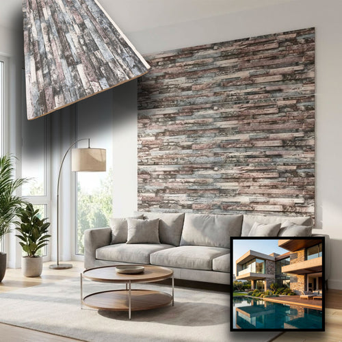 CAPPOTTO esterno - interno isolante in STYROFOAM 3D spess. 3,5cm (120x50cm) con resine e malta Pietra Old Wine