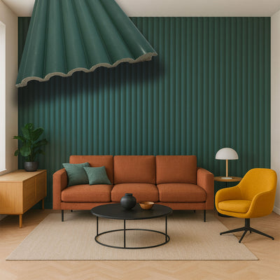 Asta intera 12x154x2800mm di Rivestimento Boiserie polimeri cannettato Lamelli tondi eff. Touch SOFT JUNGLE