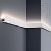 *STOCK FOLLI* Profilo Cornice per LED in Polimeri Bianco RAL 9016 verniciabile 62X25mm (Prezzo al metro)