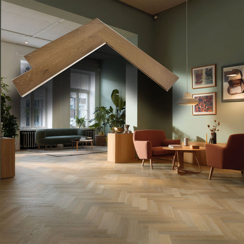 €33,99MQ *MEGA STOCK* Lotto da 55mq di Listone prefinito ROVERE LAGRANGE SPINA ITALIANA  Vern. bisell. Spazz. 14,5x120x600mm (3 nobile)