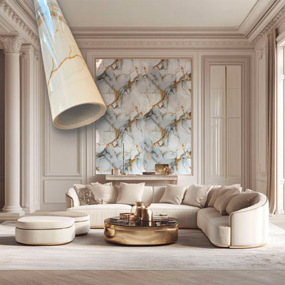 Rotolo da 3,6mq Rivestimento AUTOADESIVO in SXP thermo/acustico MARMO LUCIDO HI-RES 1200x3000x2,5mm HYDRO. Col. 510 - Eternal Parquet