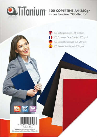 Copertine rilegatura - A4 - 250 gr - cartoncino goffrato - rosso - Titanium - scatola 100 pezzi Cancelleria e prodotti per ufficio/Elettronica per ufficio/Rilegatrici e accessori/Copertine per rilegatrici Eurocartuccia - Pavullo, Commerciovirtuoso.it
