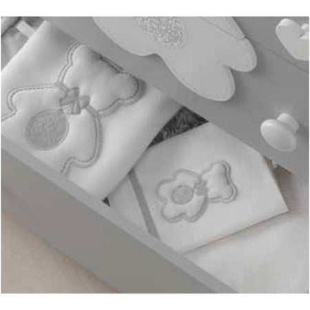 Copertina Piquet Lettino Ricamata Italbaby Fiocco