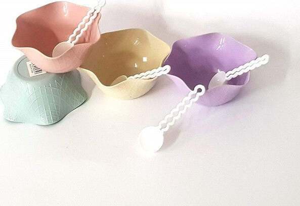 Coppe Coppette Colorate 4 Pezzi Cucchiaino Cc7814 Gelato Macedonia Plastica Casa e cucina/Stoviglie/Piatti ciotole e vassoi/Ciotole/Ciotole per gelato Trade Shop italia - Napoli, Commerciovirtuoso.it