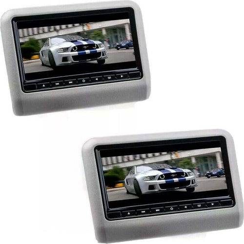 COPPIA-9-pollici-Lettore-DVD-AV-Auto-poggiatesta-Monitor-LED-USB-SD-UNIVERSALE