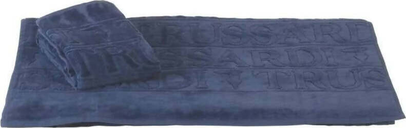 Coppia-asciugamani-trussardi-overlogo-in-pura-spugna-di-cotone-cimata-e-idrofila-all'interno-1+1-trussardi-home-linen-1+1-viso-+-ospite-overlogo