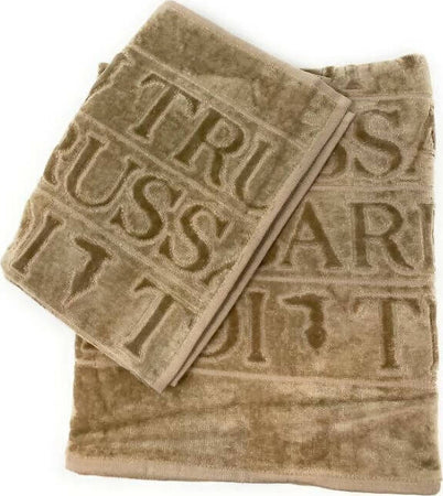 Coppia-asciugamani-trussardi-overlogo-in-pura-spugna-di-cotone-cimata-e-idrofila-all'interno-1+1-trussardi-home-linen-1+1-viso-+-ospite-overlogo