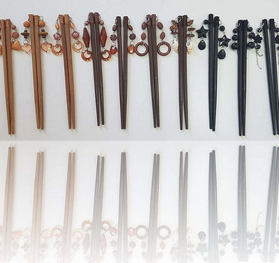 Coppia Bacchette Giapponese Legno Capelli Chignon Capelli Accessori Acconciatura Fermacapelli Trade Shop italia - Napoli, Commerciovirtuoso.it