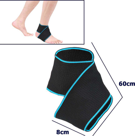 Coppia Cavigliere Supporto Per Caviglia Benda Elastica Sport 60x8cm Colore Blu Tutori Ortopedici Trade Shop italia - Napoli, Commerciovirtuoso.it