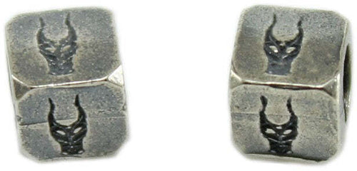 Coppia Charm passanti in argento brunito con Mamuthones Filu e Trama