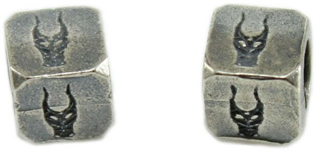 Coppia Charm passanti in argento brunito con Mamuthones Filu e Trama