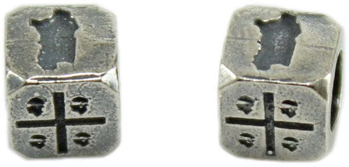 Coppia Charm passanti in argento brunito con sardegna e quattro mori Filu e Trama