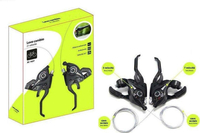 Comandi Cambio Shimano con Leve Freno Bici Integrate 3x7 Velocità Comandi Cambio Shimano con Leve Freno Bici Integrate 3x7 Velocità