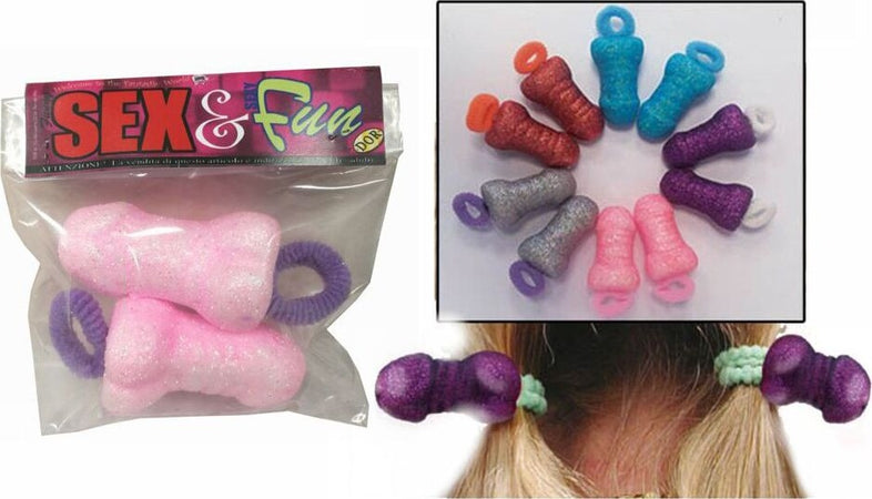 Coppia di Elastici per capelli con pisello party gadget scherzo per adulti addio al nubilato Salute e cura della persona/Erotismo e contraccezione/Sex toys/Gadget per addio al nubilato e al celibato Kondorama - Martinsicuro, Commerciovirtuoso.it