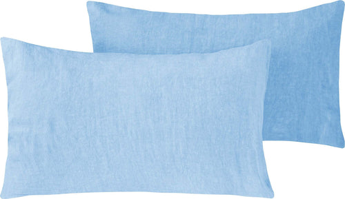 Coppia Di Federe in Puro Lino Stone Washed Azzurro Casa e cucina/Tessili per la casa/Biancheria da letto/Lenzuola e federe/Federe Vanita di raso - Sesto San Giovanni, Commerciovirtuoso.it