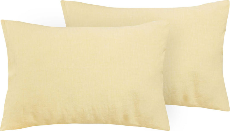 Coppia Di Federe In Puro Lino Stone Washed Giallo Pastello Casa e cucina/Tessili per la casa/Biancheria da letto/Lenzuola e federe/Federe Vanita di raso - Sesto San Giovanni, Commerciovirtuoso.it