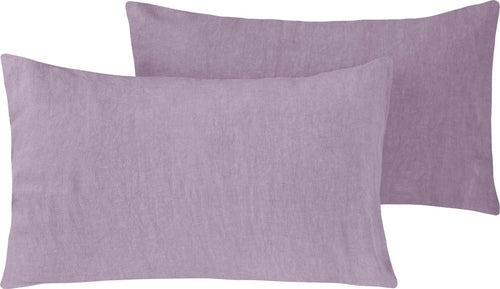 Coppia Di Federe in Puro Lino Stone Washed Lilla Casa e cucina/Tessili per la casa/Biancheria da letto/Lenzuola e federe/Federe Vanita di raso - Sesto San Giovanni, Commerciovirtuoso.it