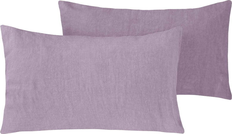Coppia Di Federe in Puro Lino Stone Washed Lilla Casa e cucina/Tessili per la casa/Biancheria da letto/Lenzuola e federe/Federe Vanita di raso - Sesto San Giovanni, Commerciovirtuoso.it
