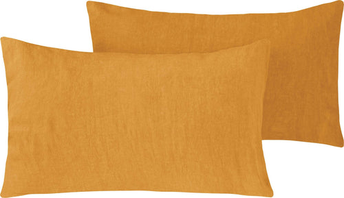 Coppia Di Federe in Puro Lino Stone Washed Ocra Casa e cucina/Tessili per la casa/Biancheria da letto/Lenzuola e federe/Federe Vanita di raso - Sesto San Giovanni, Commerciovirtuoso.it