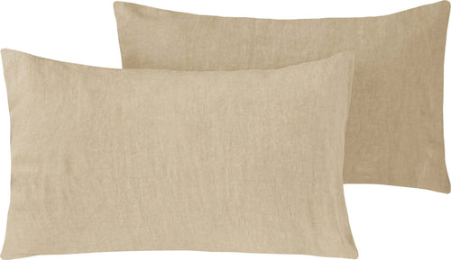 Coppia Di Federe in Puro Lino Stone Washed Sabbia Casa e cucina/Tessili per la casa/Biancheria da letto/Lenzuola e federe/Federe Vanita di raso - Sesto San Giovanni, Commerciovirtuoso.it