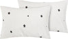 Coppia-di-federe-Set-di-2-federe-bifaccia-doubleface-in-cotone-copricuscino-guanciale-letto-50x80-cm-made-in-italy-COSTELLAZIONI-/-BIANCO