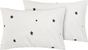 Coppia-di-federe-Set-di-2-federe-bifaccia-doubleface-in-cotone-copricuscino-guanciale-letto-50x80-cm-made-in-italy-COSTELLAZIONI-/-BIANCO