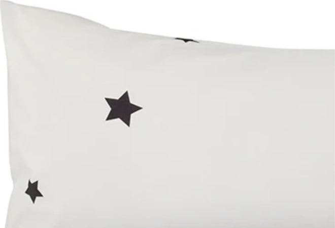 Coppia-di-federe-Set-di-2-federe-bifaccia-doubleface-in-cotone-copricuscino-guanciale-letto-50x80-cm-made-in-italy-COSTELLAZIONI-/-BIANCO