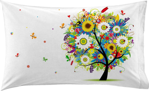 Coppia Di Federe Set Di 2 Federe Stampa Digitale 100% Cotone Made In Italy Albero Fiorito Casa e cucina/Tessili per la casa/Biancheria da letto/Lenzuola e federe/Federe Novilunio - Sesto San Giovanni, Commerciovirtuoso.it