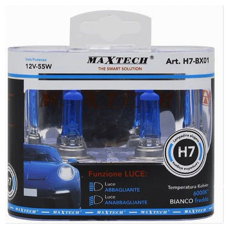 Coppia Di Lampadine Alogene Per Auto H7 12v 55w Luce Bianco Freddo 6000k H7-bx01