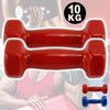 Coppia-Di-Manubri-In-Vinile-Da-10-Kg-Ognuno-Manubri-Pesi-Palestra-Bodybuilding