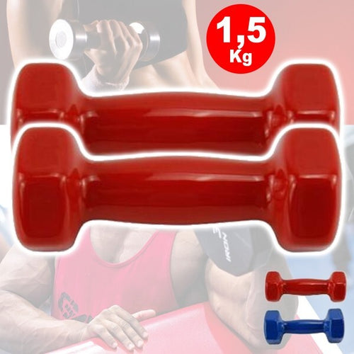 Coppia-Di-Manubri-In-Vinile-Da-1,5kg-Ognuno-Manubri-Pesi-Palestra-Fitness-Sport