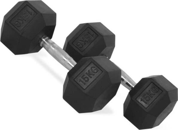 Coppia-Di-Manubri-In-Vinile-Da-15kg-Ognuno-Manubri-Pesi-Palestra-Fitness-Sport