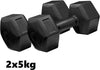 Coppia-Di-Manubri-In-Vinile-Da-5kg-Ognuno-Manubri-Pesi-Palestra-Fitness-Sport