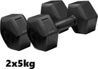 Coppia-Di-Manubri-In-Vinile-Da-5kg-Ognuno-Manubri-Pesi-Palestra-Fitness-Sport