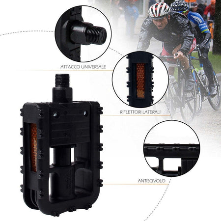 Coppia Di Pedali Bicicletta Con Riflettori Laterali Attacco Universale Xc-2513 Sport e tempo libero/Attività ricreative all'aperto/Ciclismo/Componenti e parti/Pedali Trade Shop italia - Napoli, Commerciovirtuoso.it