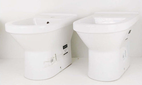 Coppia di Sanitari in Ceramica Vaso WC + Bidet a Pavimento Filo Parete Vitra S50 Fai da te/Attrezzature per cucine e bagni/Attrezzature per bagni/Bidet Ogomondo - Martina Franca, Commerciovirtuoso.it