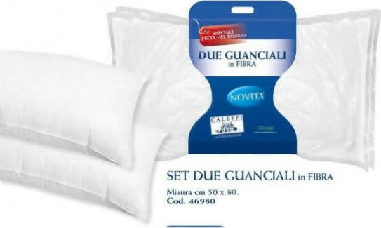 Coppia Due Guanciali Lisci Caleffi Con Fodera In Cotone E Imbottitura In Fibra Dimensione 50x80 Fodera In Cotone Casa e cucina/Tessili per la casa/Biancheria da letto/Cuscini/Cuscini standard Puleo Casa - Palermo, Commerciovirtuoso.it