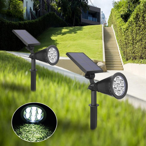Coppia-Faro-Con-Pannello-Solare-Ricaricabile-7-Watt-Faretto-Luce-Bianca-Giardino-Universo