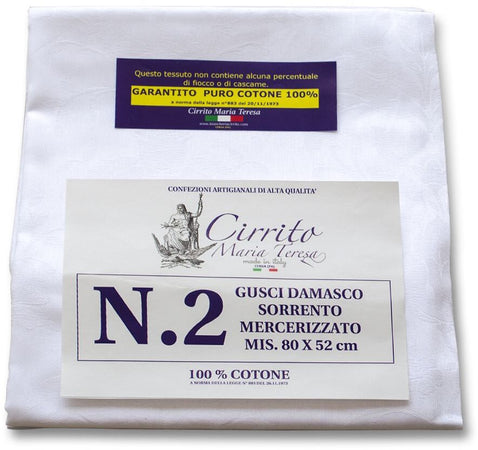 Coppia Federe Copricuscino Damascato con Zip Cirrito Art. Sorrento