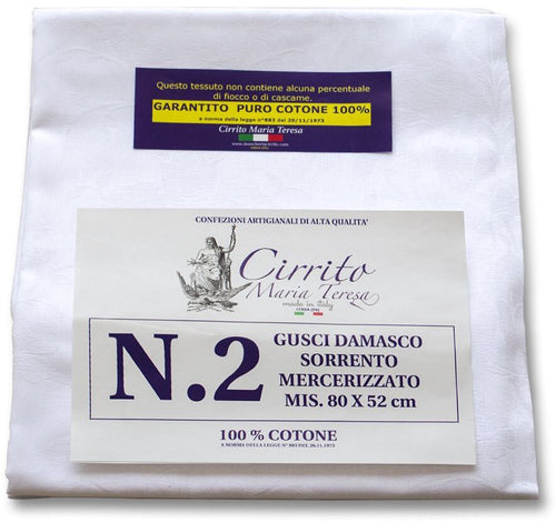 Coppia Federe Copricuscino Damascato con Zip Cirrito Art. Sorrento