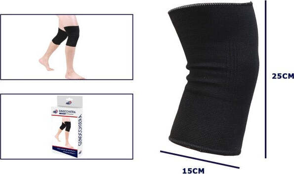 Coppia-Ginocchiere-Fascia-Elastica-Anallergica-Lavabile-Fitness-Sport-Color-Nero